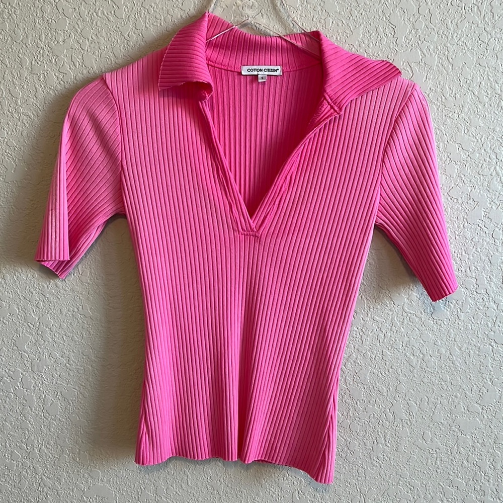 Cotton citizen ibiza pink polo shirt SMALL